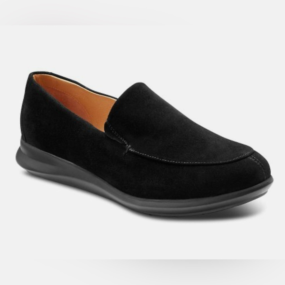 Suede leather Loafers Samuel Hubbard Women's 7 Black Slip On comfort Shoes flats